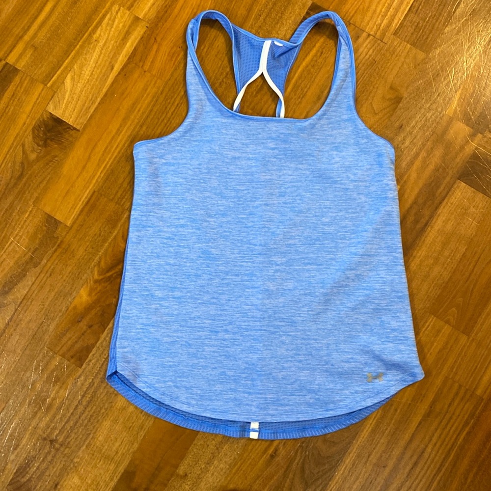 Under Armour,  size small blue with white trim, athletic top